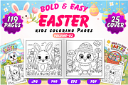 Bold & Easy Easter Coloring Pages 2, a Seasonal Illustration by Neon Studio (Thumbnail 1 of 3)