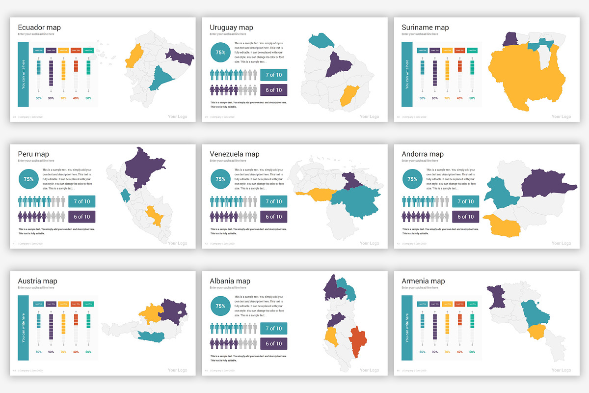 Maps PowerPoint infographics, a Presentation Template by SlideOne (Photo 9 of 31)