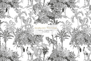 Toile Wildlife. Seamless Patterns