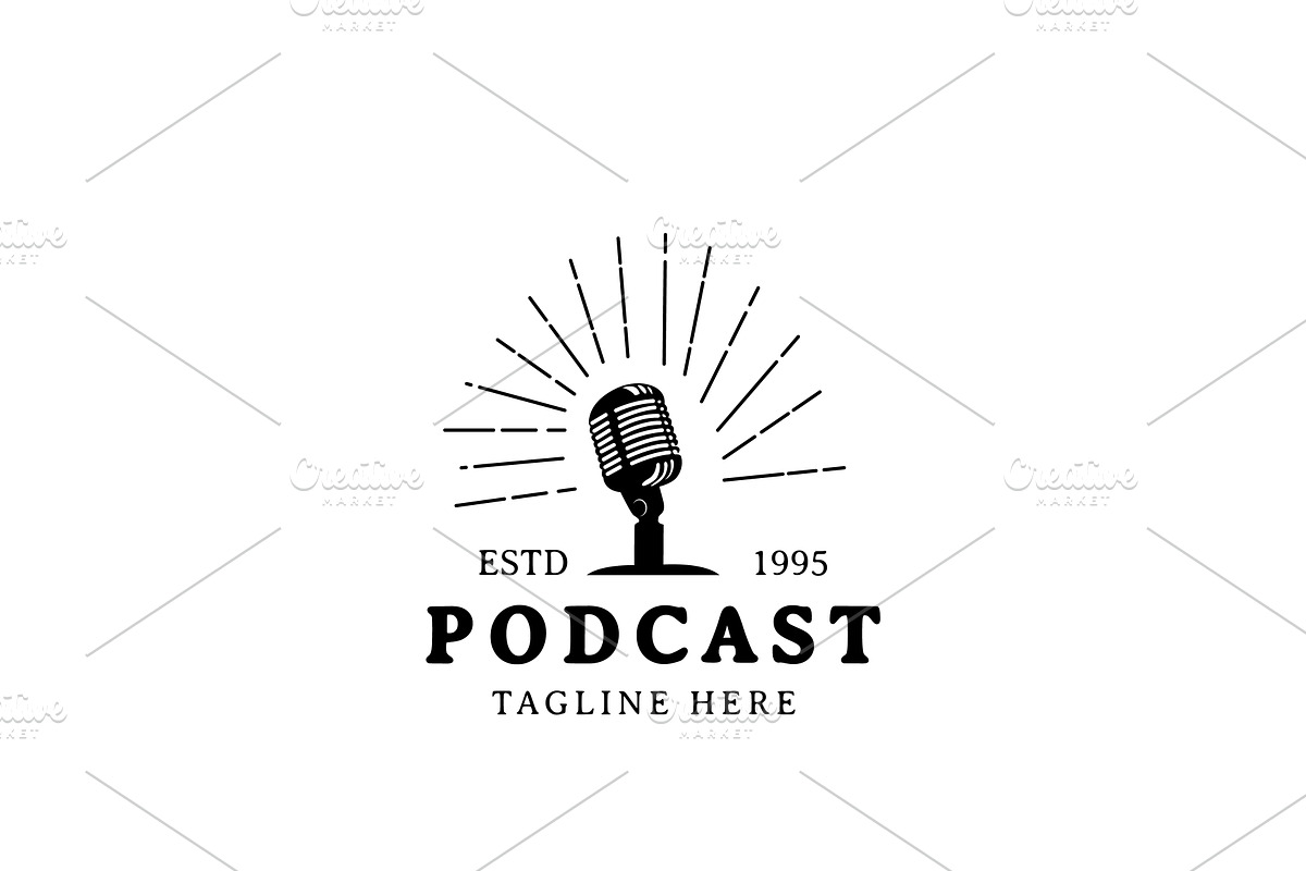 Vintage Podcast Logo Design, a Branding & Logo Template by AlvinStd