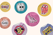 Hand-Drawn Groovy Stickers, a Decorative Illustration by Helospace (Thumbnail 2 of 10)