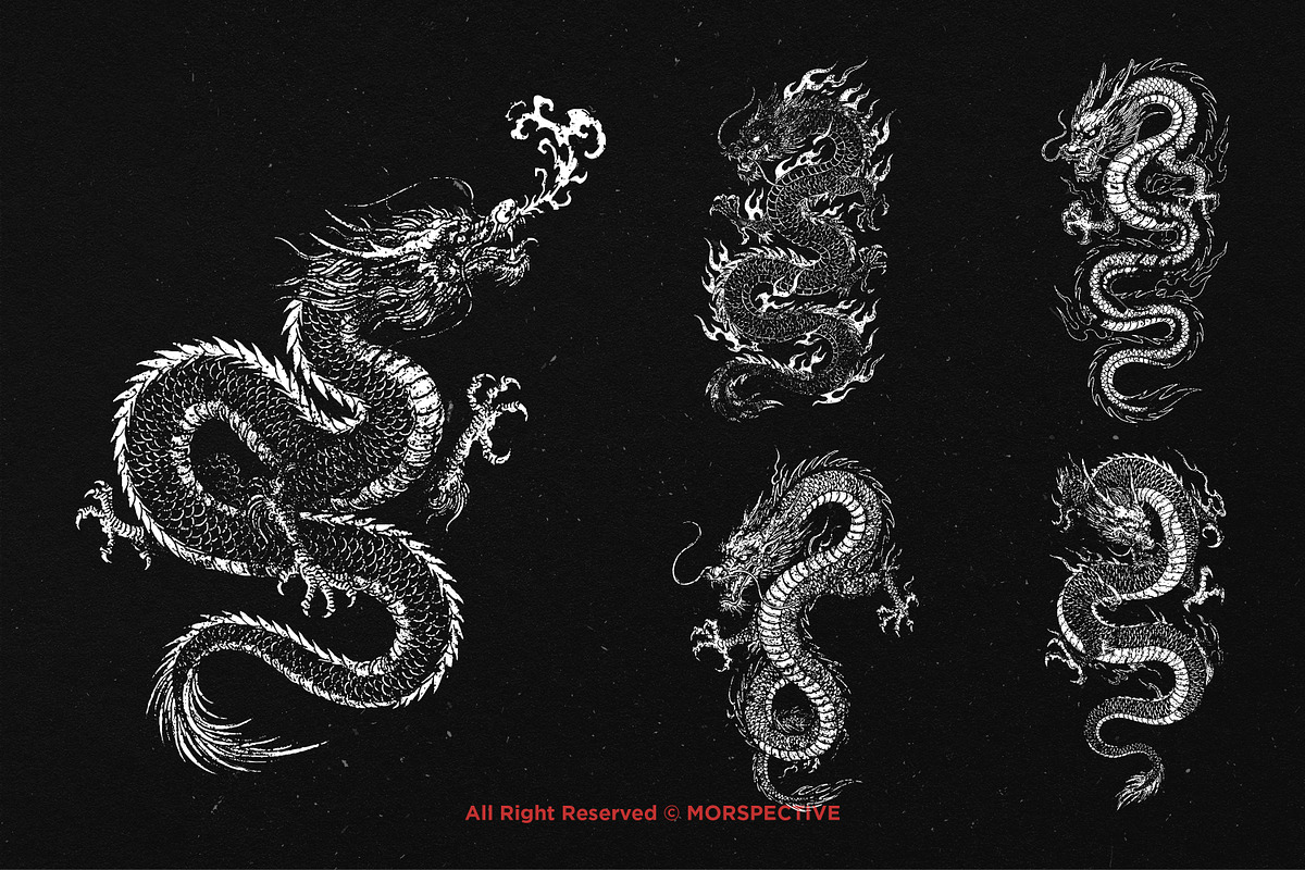 10 Bundle Dark Art The Dragon Chines, an Illustration by Morspective (Photo 3 of 7)