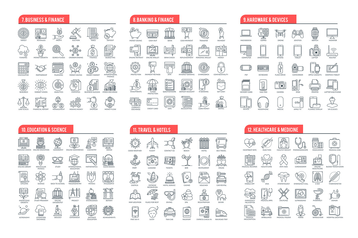 Outline Icons Pack, an Outline Icon by Kalash (Photo 3 of 5)