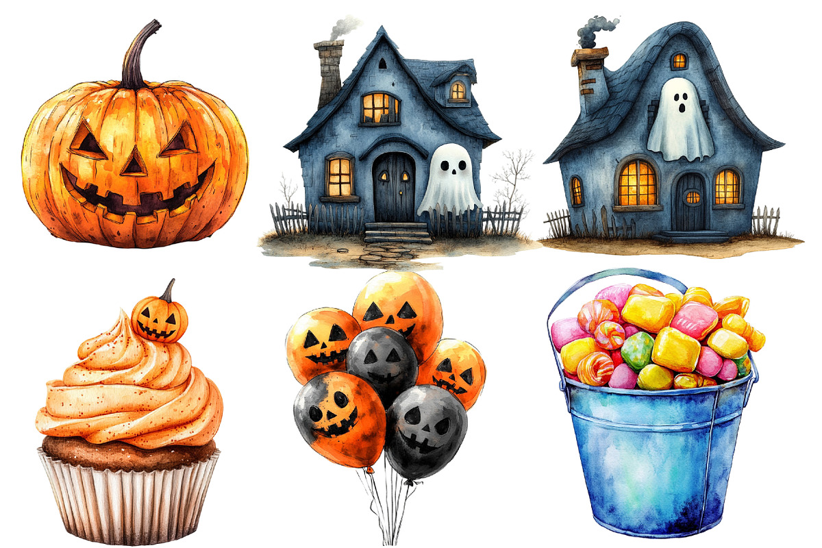 Happy Halloween Collection Clipart, a Work Illustration by cherrydesign (Photo 2 of 4)