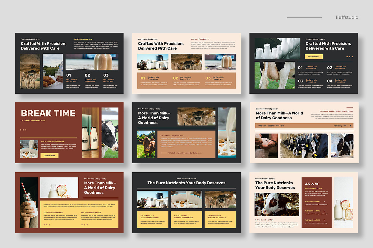 Dairy Farm & Milk Slides Template, a Presentation Template by fluffstudio (Photo 3 of 4)