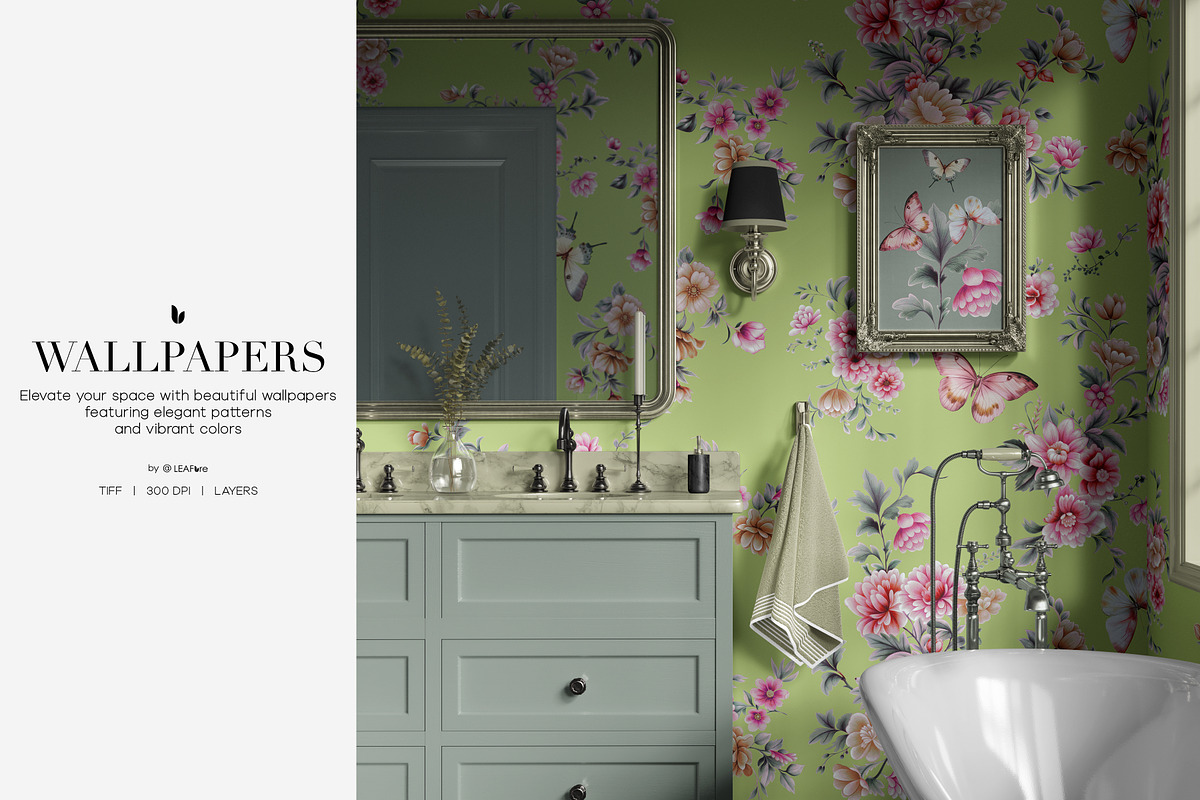 Victorian Reverie Watercolor Prints, a Pattern Graphic by LEAFure (Photo 8 of 9)