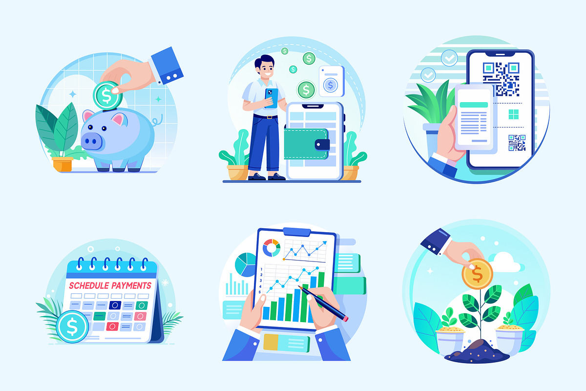 Finance Illustration Art Set, a Finance Illustration by Brickclay (Photo 8 of 9)