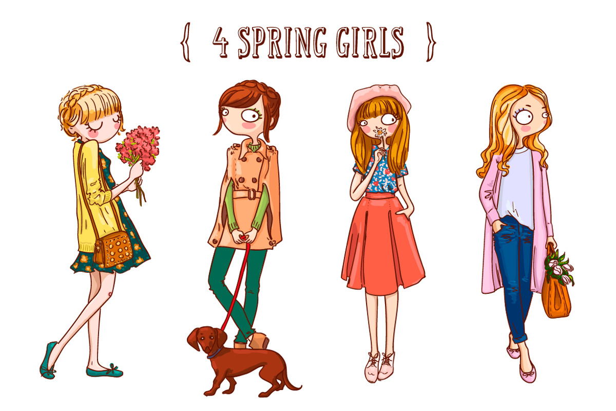 Set with cute season girls, an Illustration by Salvadorova (Photo 3 of 5)