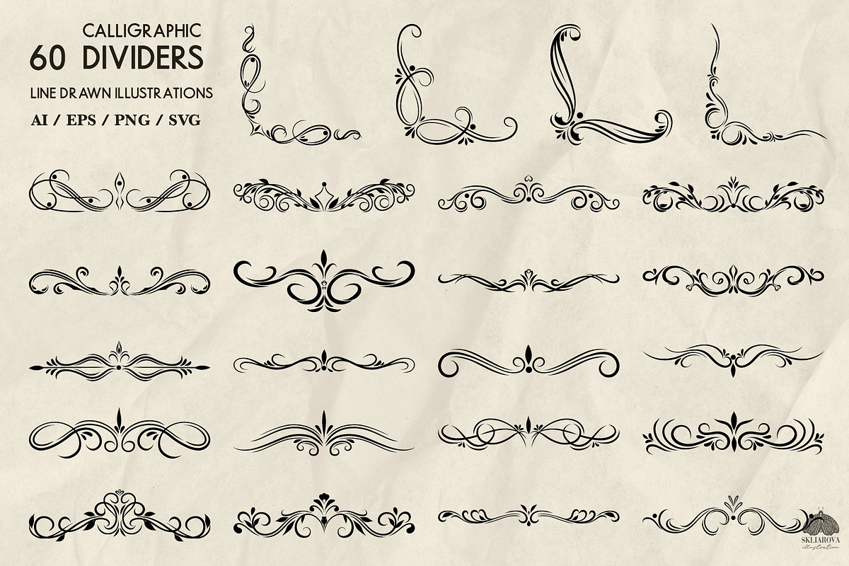 Calligraphic Dividers + Procreate, a Decorative Illustration by Skliarova (Photo 3 of 4)