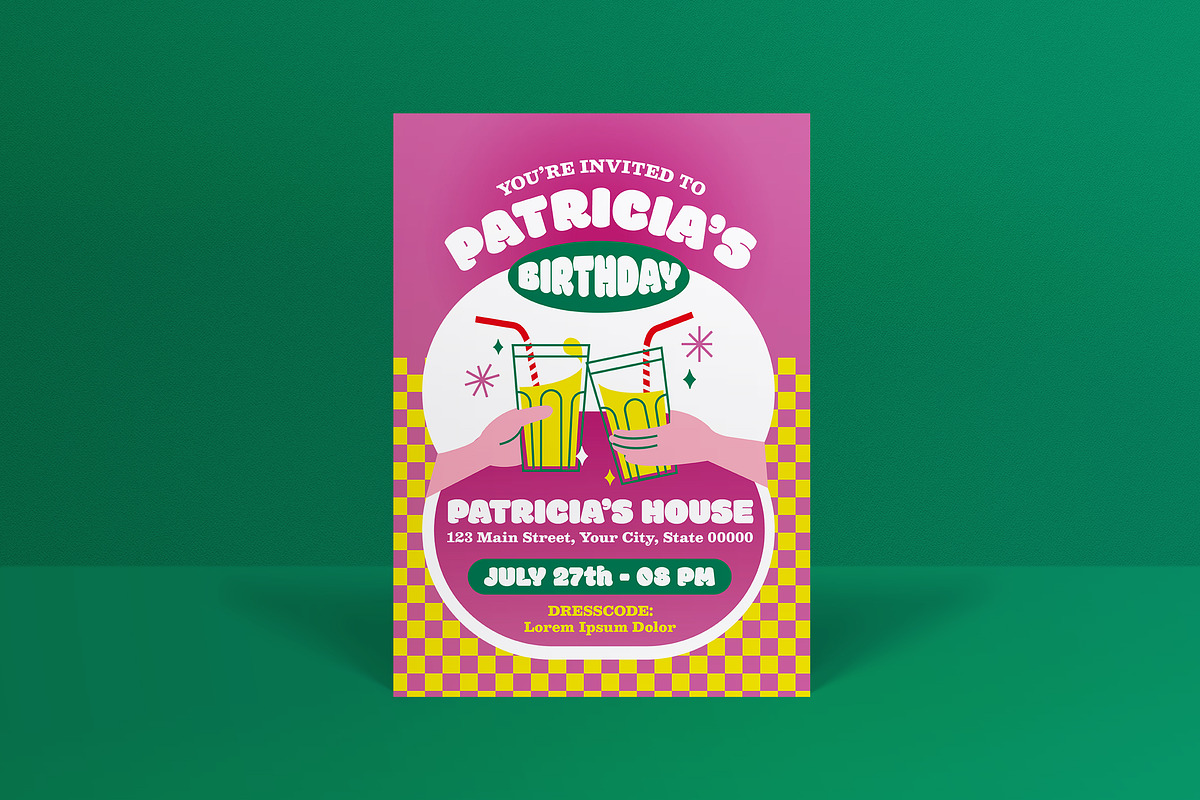 Purple 50's Teen Birthday Invitation, an Invitation Template by graphicook (Photo 1 of 3)