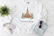 Vintage Christmas Church PNG, an Illustration by Craft Nest (Thumbnail 5 of 6)