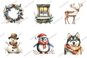 North Christmas Watercolor Clipart, an Illustration by designcity5 (Thumbnail 3 of 5)