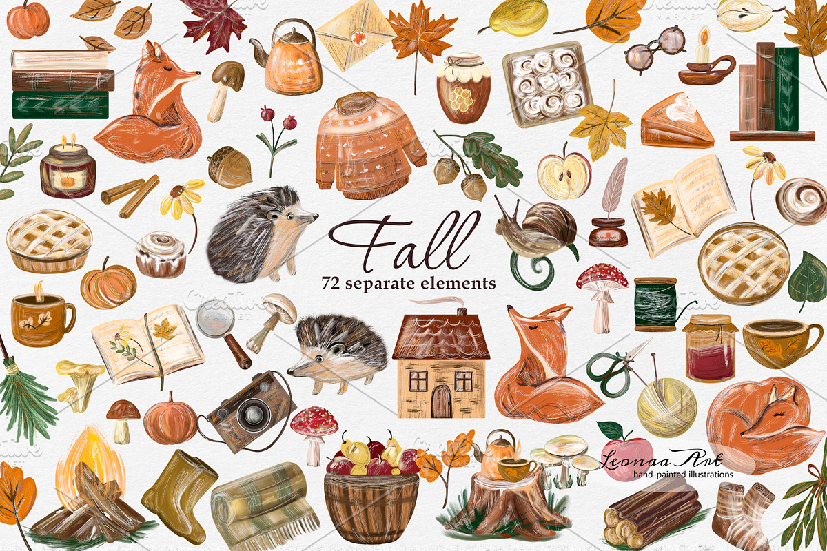 Fall Clipart Collection, a Seasonal Illustration by Leonaa art (Photo 1 of 9)