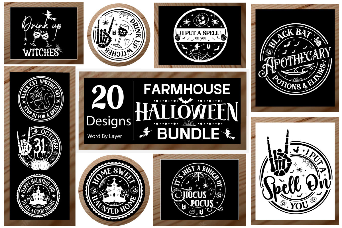 Halloween Round Sign SVG Bundle, an Object Graphic by GraphicPicker (Photo 2 of 3)