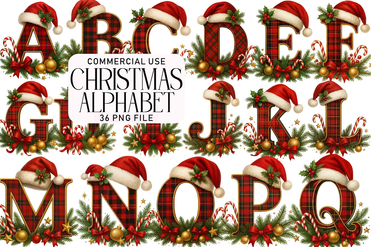 Christmas Alphabet Latter Clipart Pn, an Illustration by Daily.Designs (Photo 1 of 5)