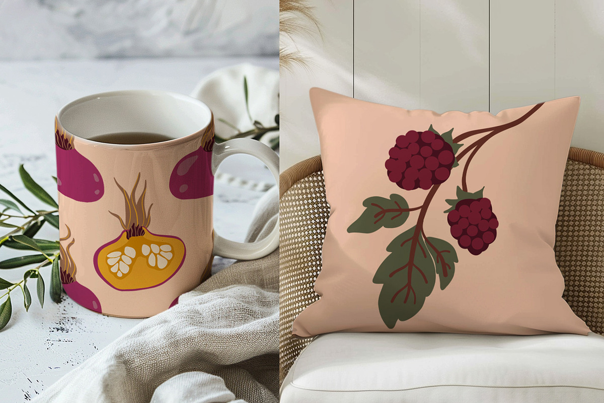 Botanical fruit clipart & frames, a Food Illustration by Carpet Tapete Pretzel (Photo 11 of 11)