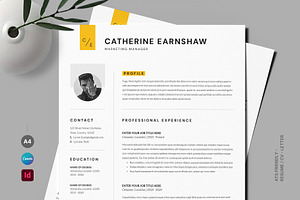 Marketing Manager Resume Template, a Resume Template by PixelStudio