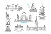 Line Design Landmarks Icons Set, an Outline Icon by Boyko Pictures (Thumbnail 6 of 9)
