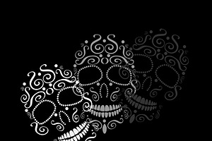 Skull Vector Ornament White