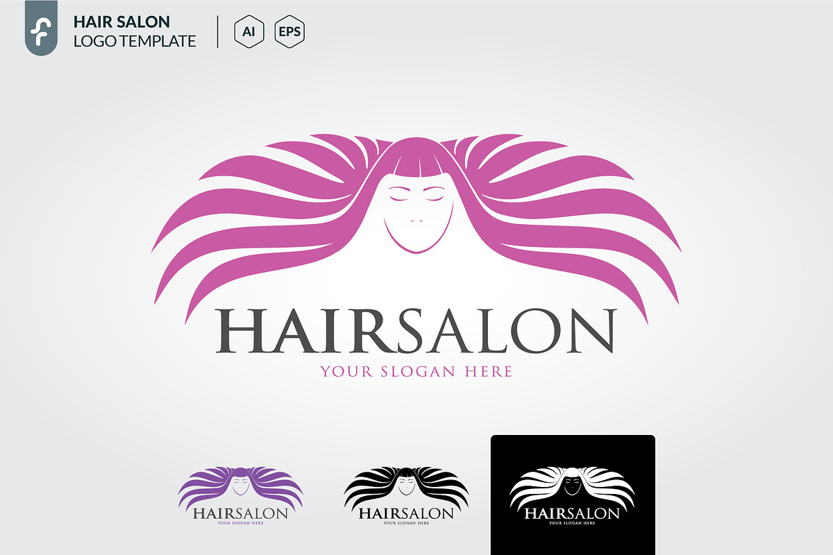 Hair salon logo template, a Branding & Logo Template by ft.studio