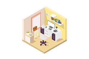 Isometric office room, a Work Illustration by Mark1987