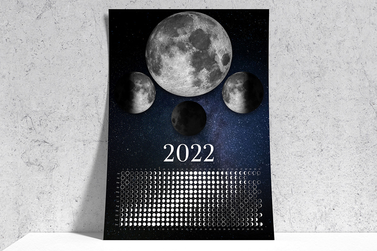 Moon Calendar 2022 Real, a Stationery Template by land art (Photo 4 of 4)