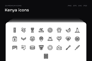 Kenya icons, an Outline Icon by Wencory