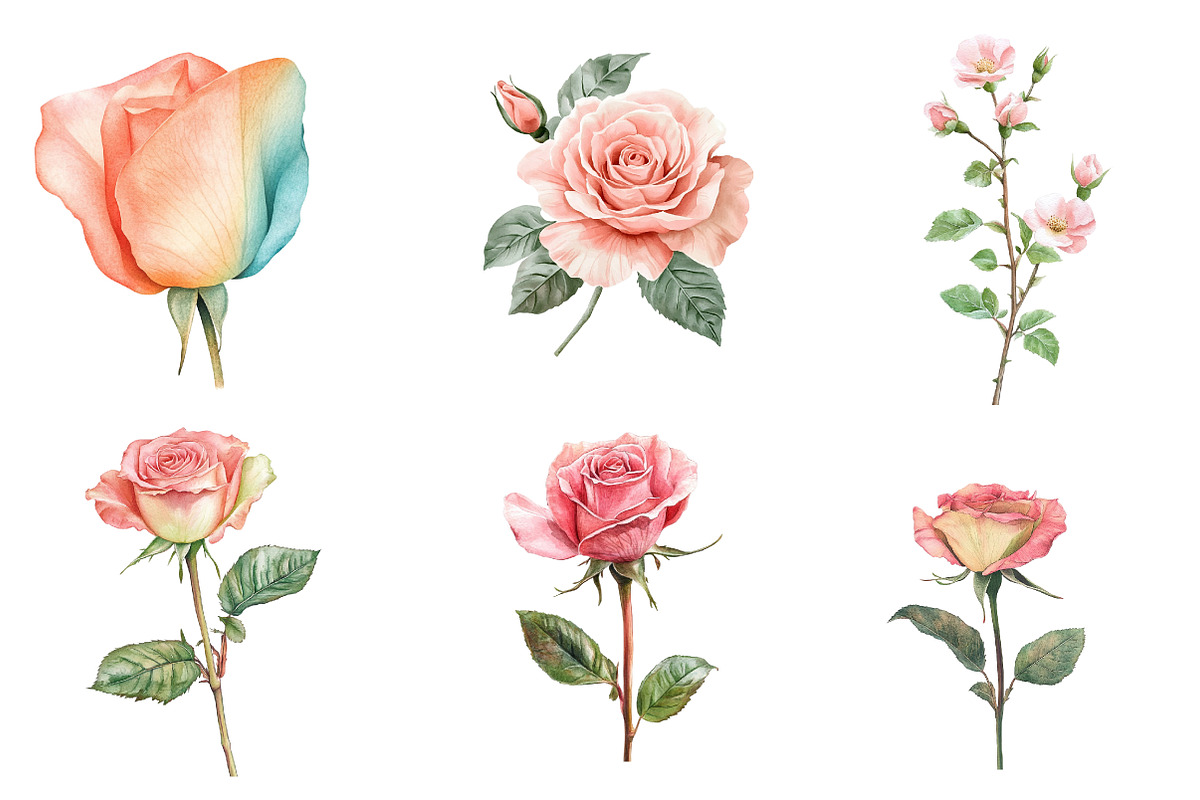 Mint and Pink Rose Garden Sublimatio, an Illustration by CreationArt (Photo 2 of 5)