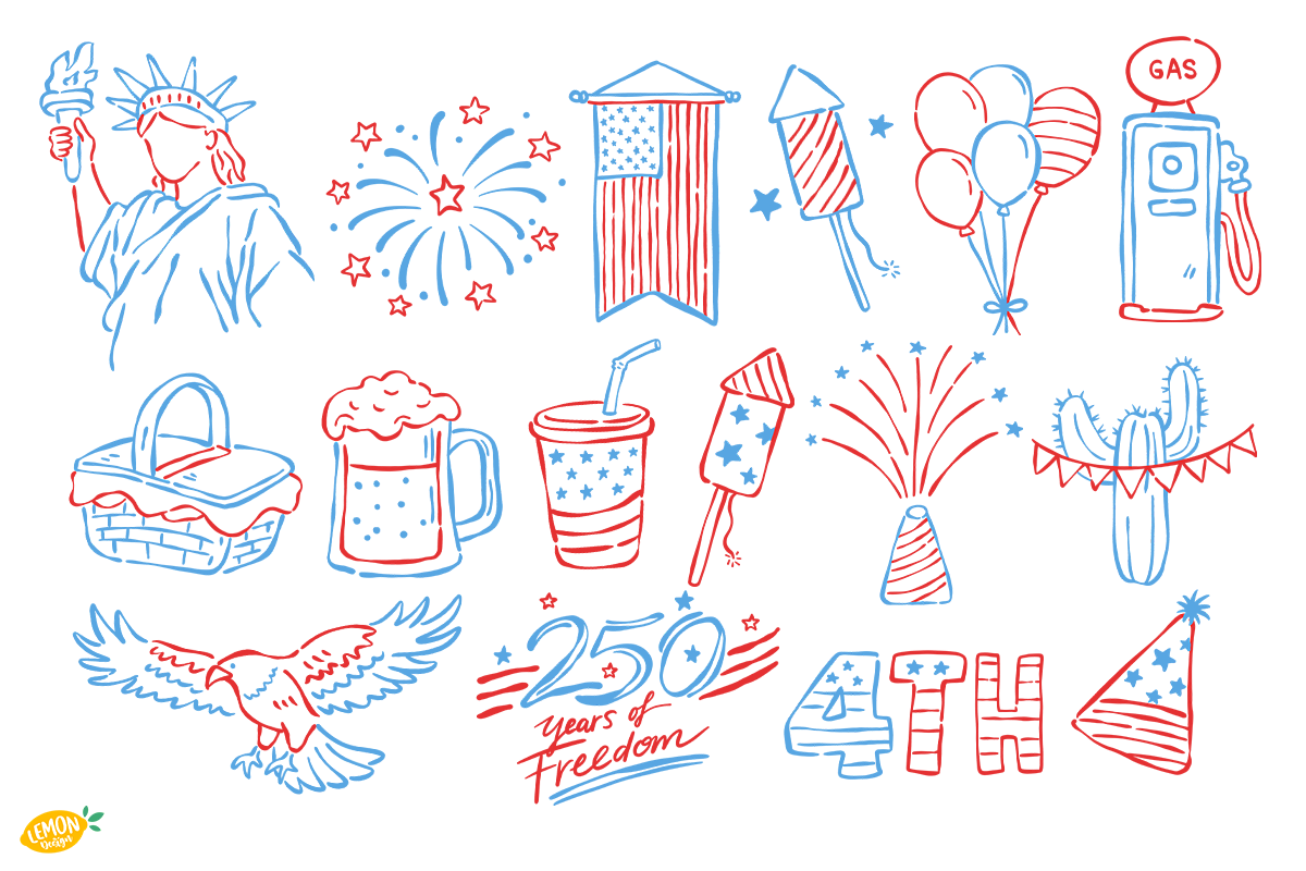 Whimsical 4th of July PNG Clipart, an Object Illustration by LemonDesign (Photo 2 of 3)