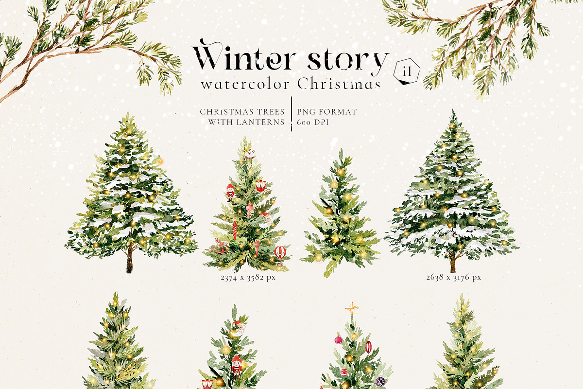 Winter story-watercolor Christmas, a Seasonal Illustration by Pamyatka Shop (Photo 20 of 27)
