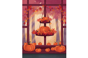 Cozy Autumn Display With Pumpkins