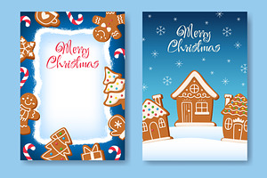 Cartoon Christmas Cards Set, a Graphic by Barsuk's Shop