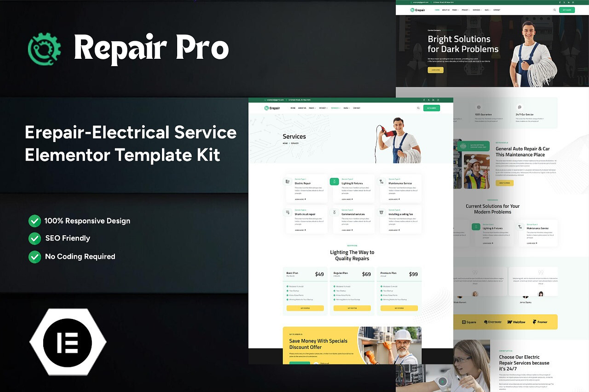Repair Pro - Electrical Service, a WordPress Template by GloriousMotive