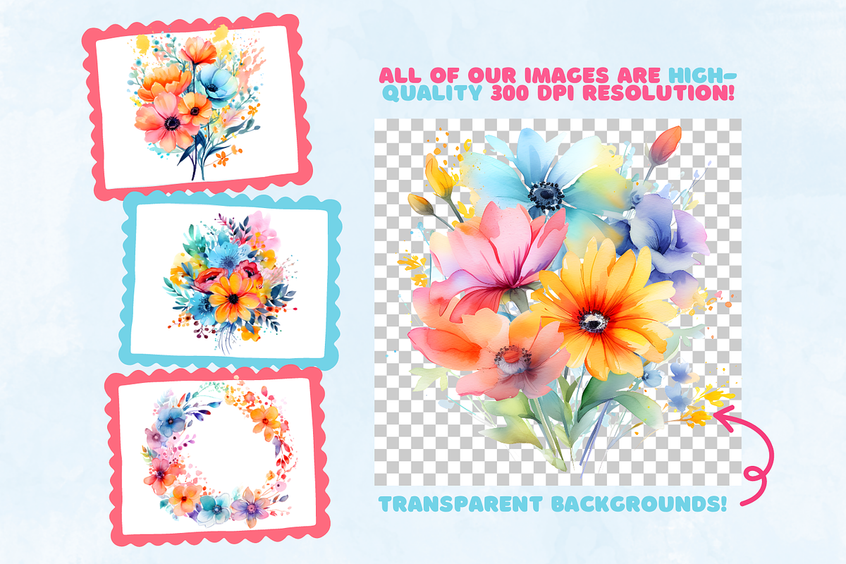 A Touch Of Summer Flowers, a Decorative Illustration by Whimsy & Wishes (Photo 2 of 5)