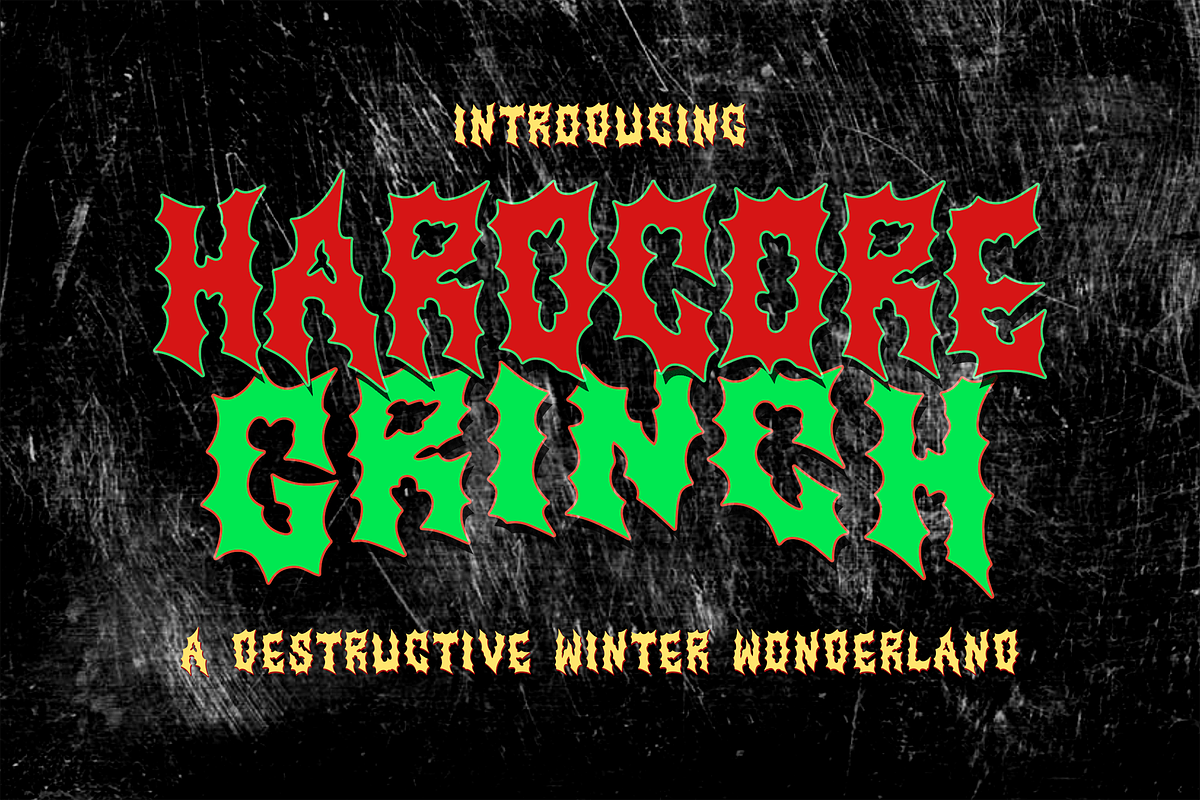 Xmas Crash Metal Horror Graffiti, a Blackletter Font by dansdesign (Photo 4 of 9)