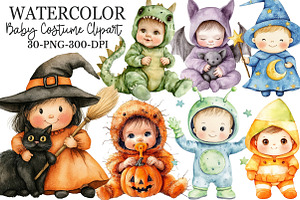 Halloween Baby Costume Clipart, an Illustration by Rose Art