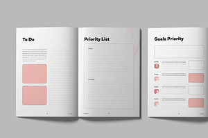 Pink Daily Planner Simple Workbook