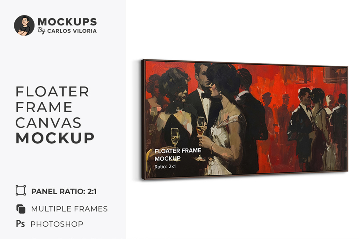 Floater Frame Canvas Mockup R-2x1, a Merchandise Mockup by Mockups by Carlos Viloria (Photo 1 of 6)