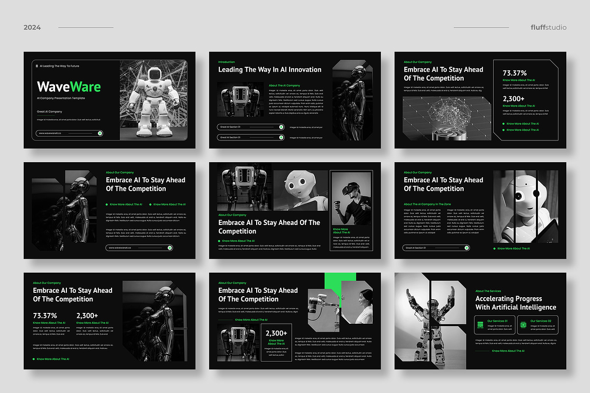 AI Technology Powerpoint Template, a Presentation Template by fluffstudio (Photo 2 of 4)