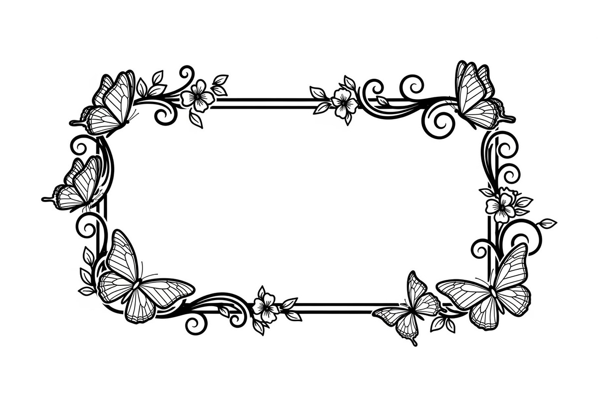 Butterfly Floral Frame SVG Bundle, an Illustration by Creativeshirt (Photo 31 of 31)