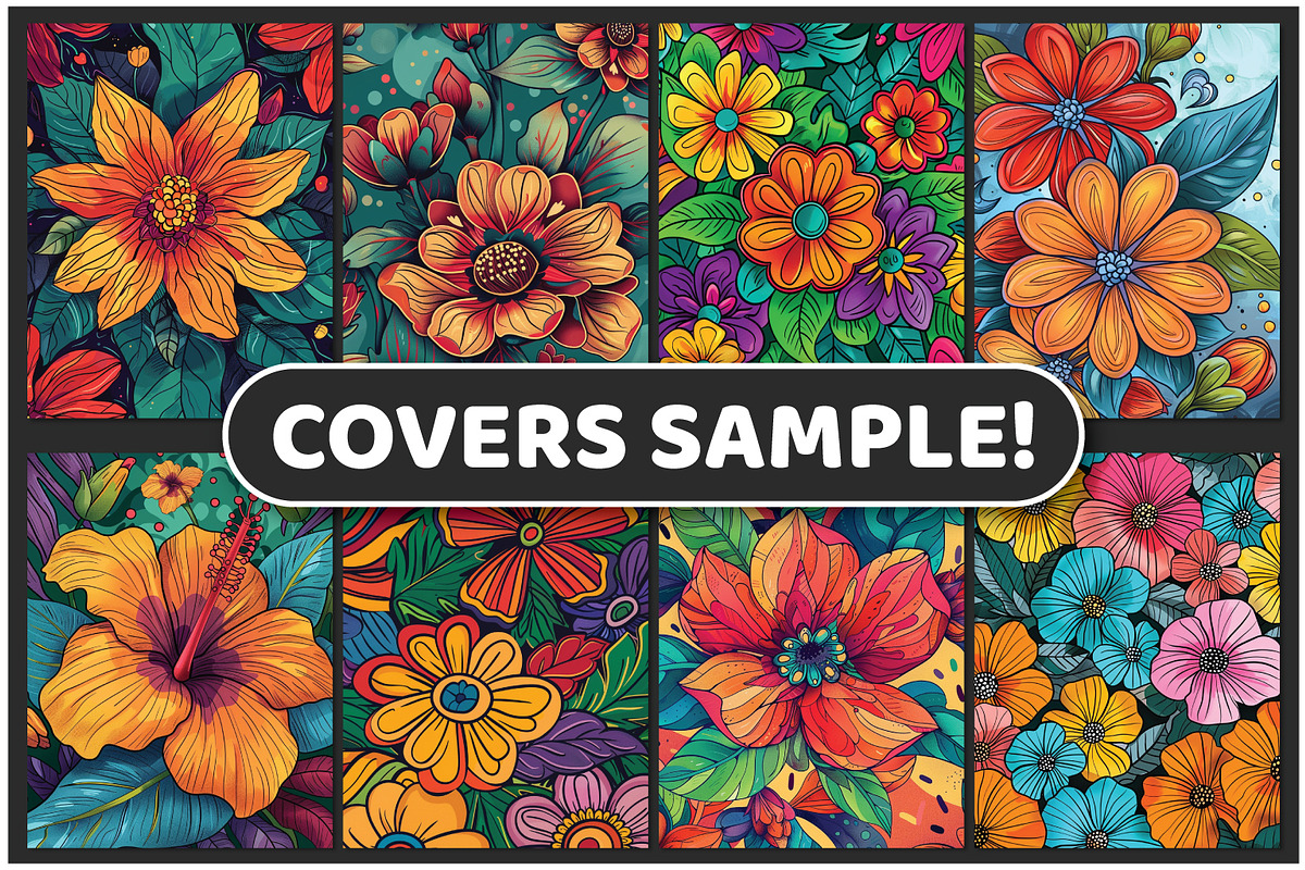 200 Boho Flower Coloring Pages, an Illustration by BrightMart (Photo 2 of 3)