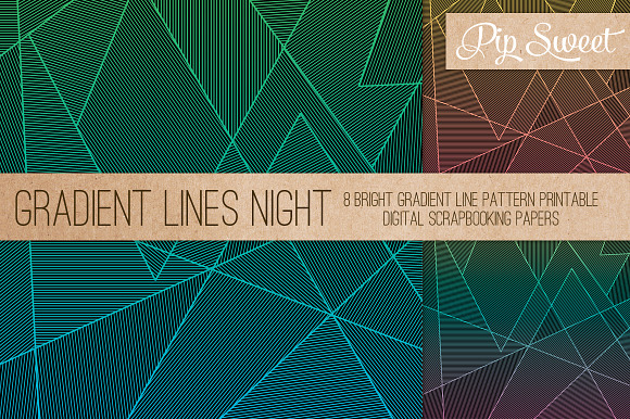 Gradient Fine Line Night 8 Patterns