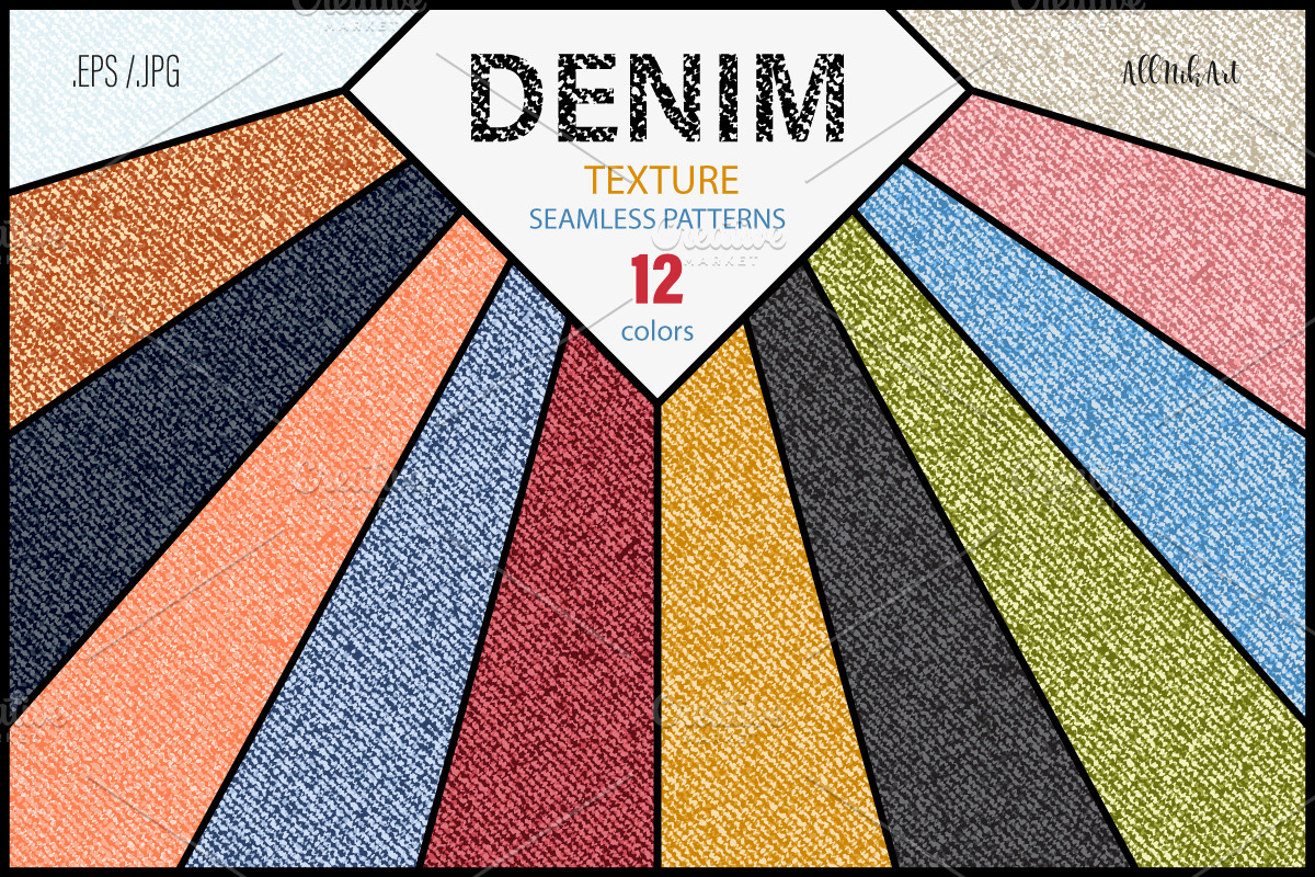 Denim Texture Seamless Patterns, a Texture Graphic by AllNikArt (Photo 1 of 3)