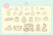 Patisserie Dessert Line Art Clipart, a Decorative Illustration by Blumensdiary (Thumbnail 2 of 7)