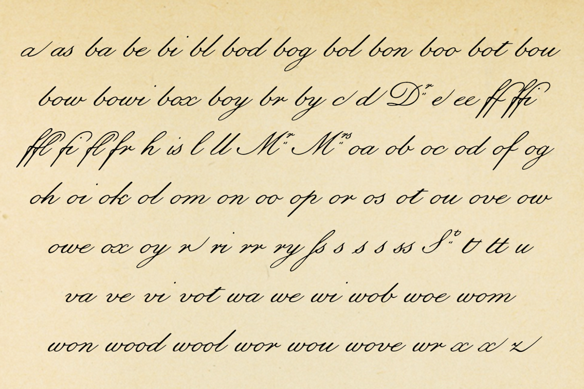 Botanical Scribe, a neat old pen font. preview 2