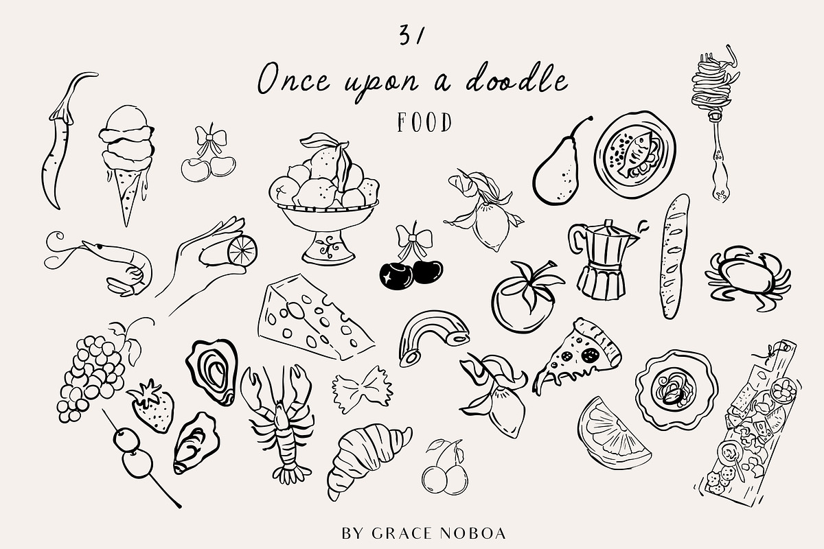 Whimsical doodle Line art svg vector, a Decorative Illustration by Grace Noboa Illustrations (Photo 12 of 19)