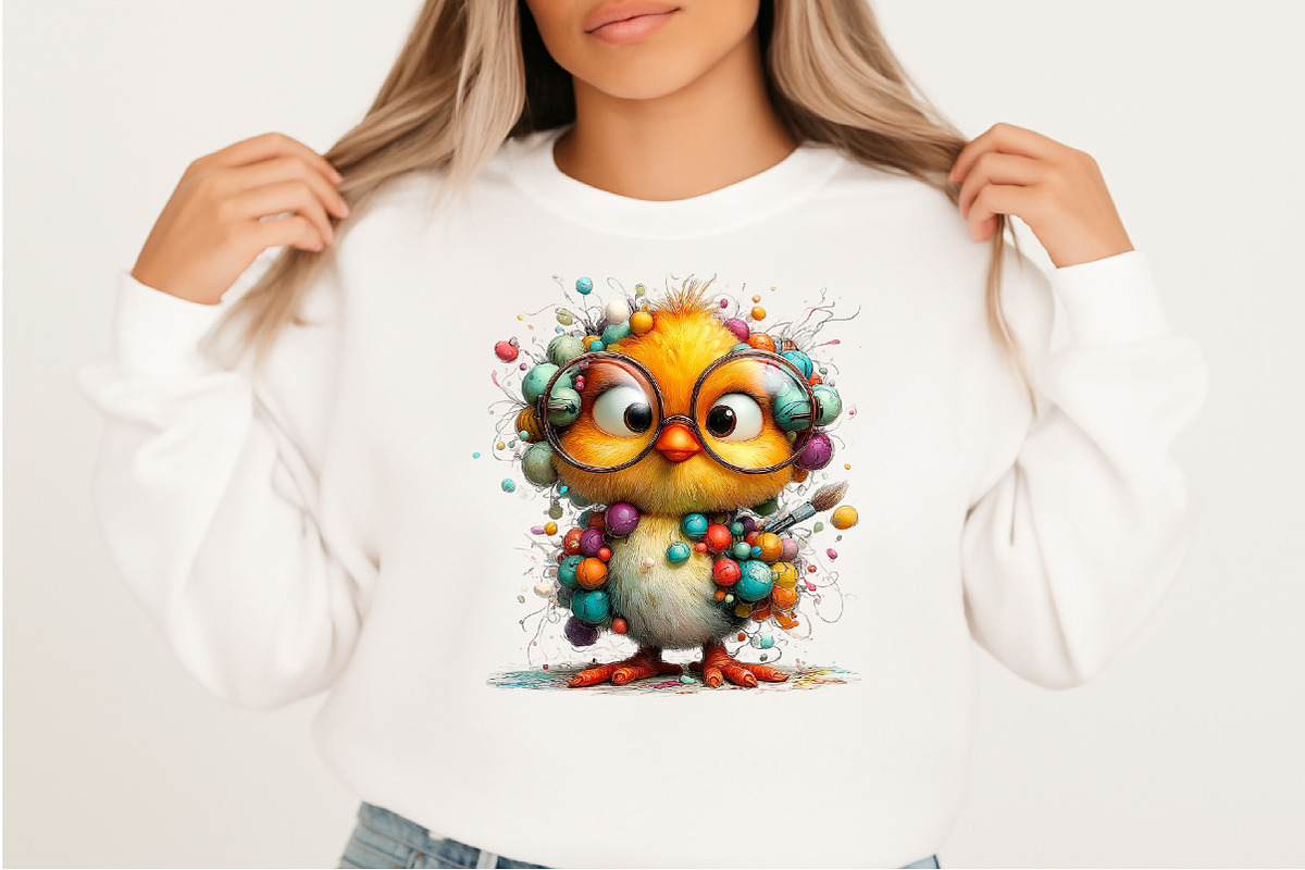 Whimsical Easter Funny Chick Clipart, an Illustration by Craft Nest (Photo 7 of 11)