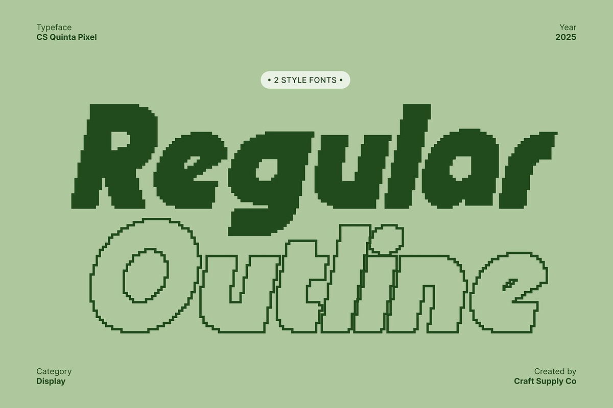 CS Quinta Pixel, a Sans Serif Font by Craft Supply Co. (Photo 6 of 8)