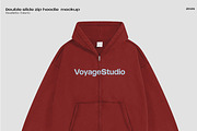 Double slide zip hoodie mockup, a Hoody Mockup by Voyage Studio (Thumbnail 2 of 3)