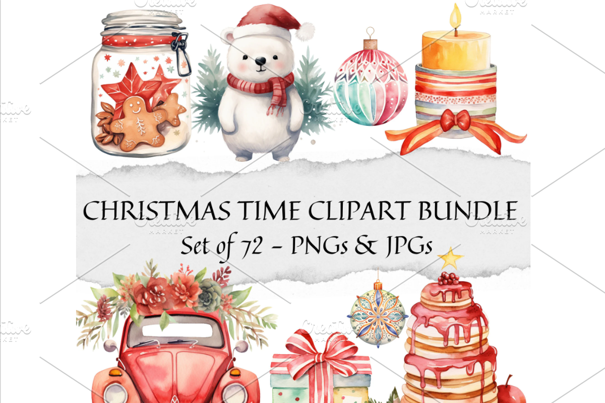 Christmas Time clipart, an Illustration by CraftCrateShop (Photo 1 of 5)